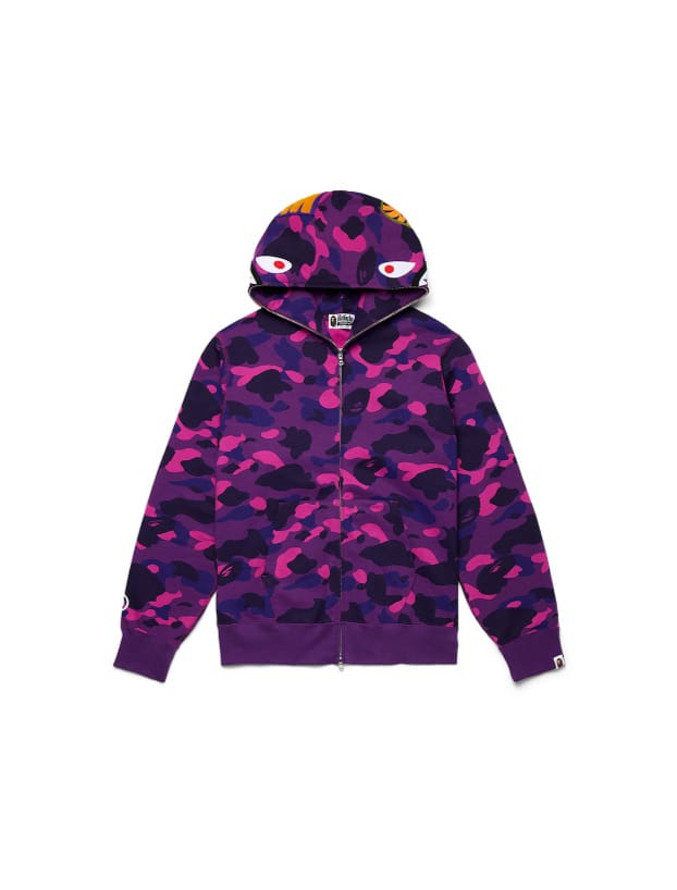 BAPE Color Camo Shark Hoodie Purple
